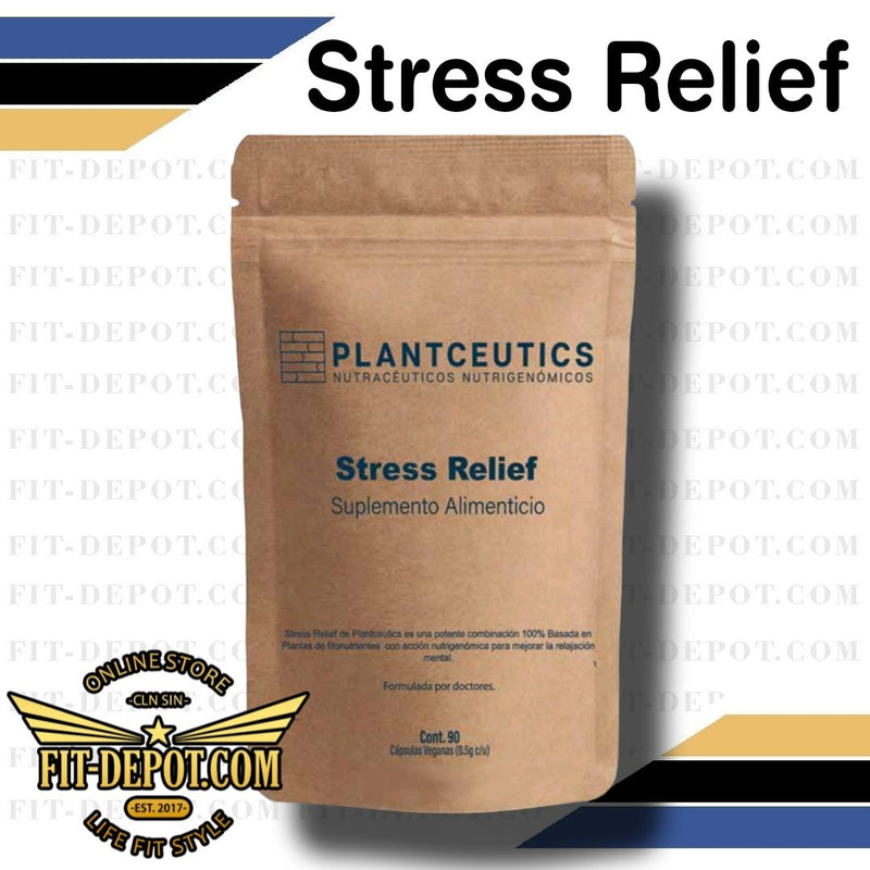 Stress Relief - Relajación mental, respuesta saludable al estrés, efecto tranquilizante sin sueño, patrones cerebrales tipo meditación 90 caps | PLANTCEUTICS -