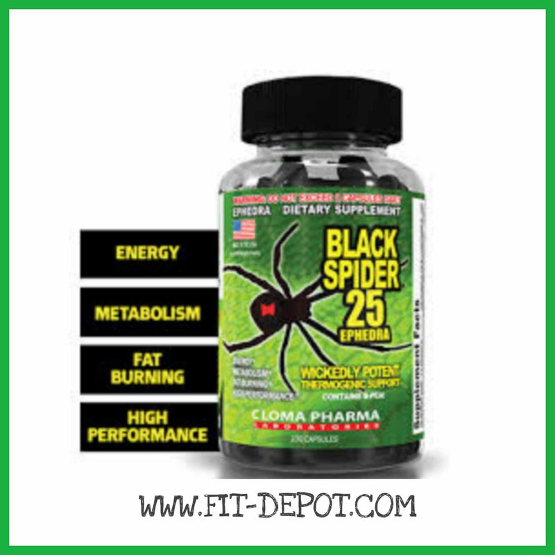 BLACK SPIDER Quemagrasa High performance 25 mg de Ephedra -