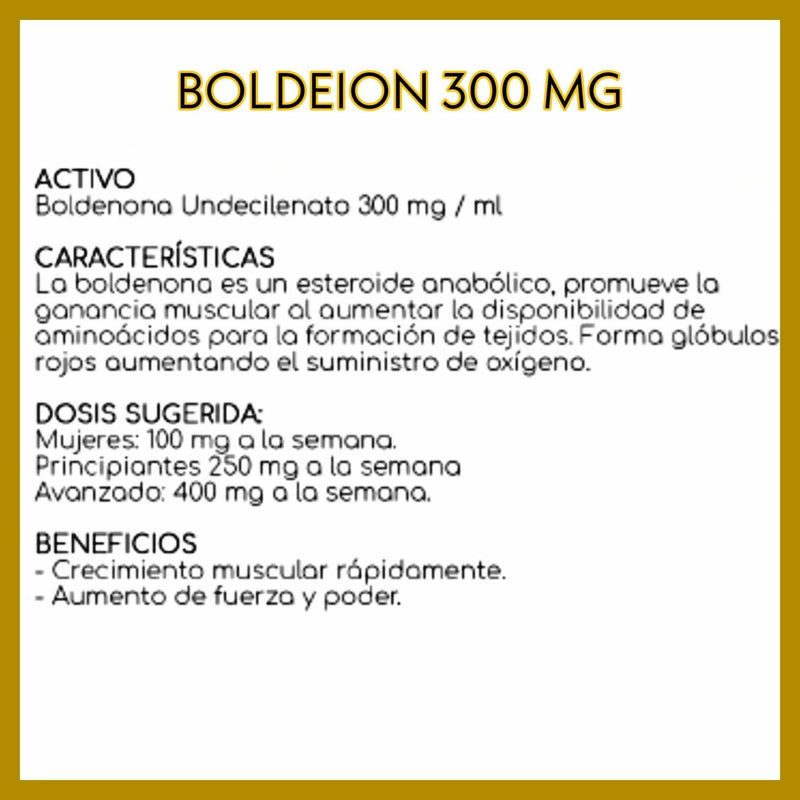 BOLDEION - Boldenona Undecilenato 300 mg/ml - 10 ML | ZION PHARMA
