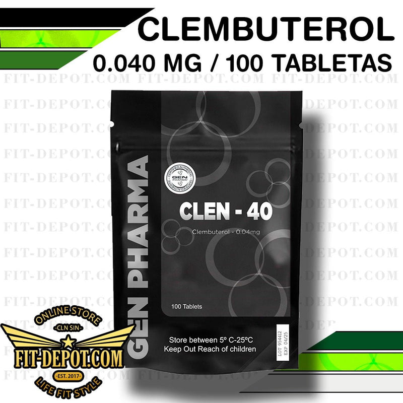 CLEN - 40 (Clembuterol 0.04mg) 100 TABLETAS / GEN PHARMA - esteroides