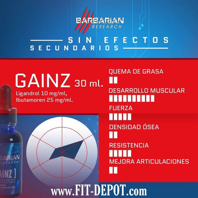 GAINZ (🔥 Ligandrol 🔥 Ibutamoren) - BLEND2 10mg/ml - 30ml / BARBARIAN - FIT Depot de México