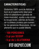 GLUTAMINA ♂️ ♀️ Sin Sabor Recuperación muscular y Síntesis Proteica | 100 Servicios • 500 G / BY DARK MATTER - suplementos basicos