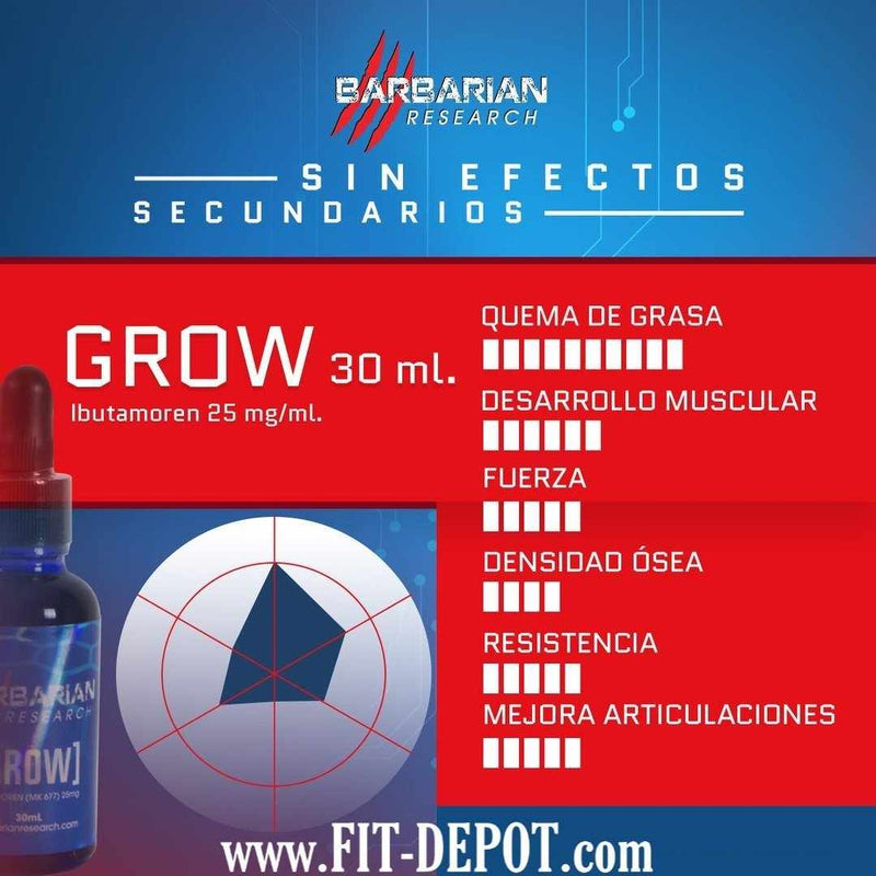 GROW (Ibutamoren MK677) 25MG/ML / 30 ML - BARBARIAN - FIT Depot de México