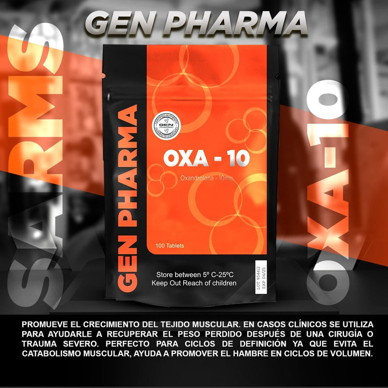 OXA-10 mg (Oxandrolona / Anavar) / 100 TABLETAS / GEN PHARMA - esteroides