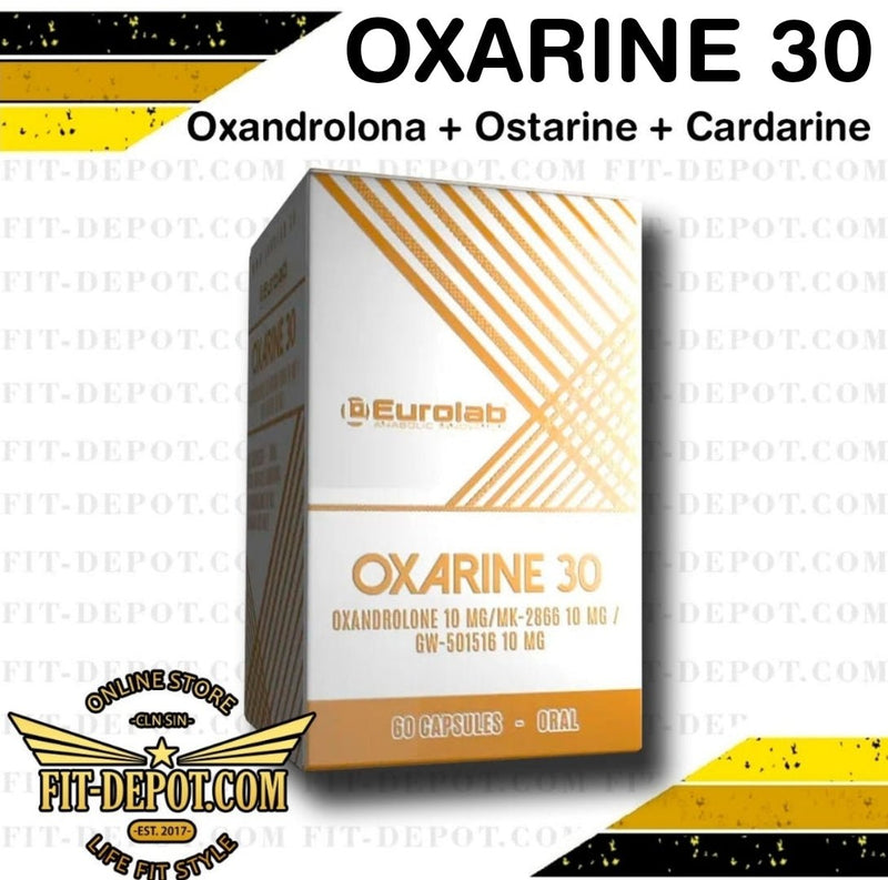 OXARINE 30 - Oxandrolona 10mg + Ostarine 10mg - Cardarine 10mg - 60 capsulas | EUROLAB | - esteroide