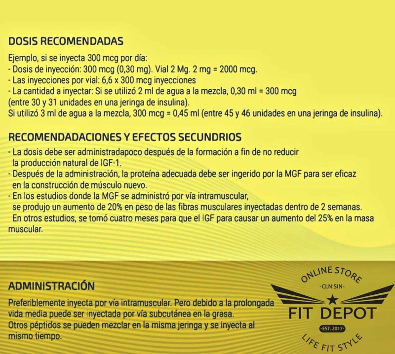 Péptido MGF - 2mg - / (Growth-Syner MGF) - Crecimiento Muscular Local |  PÉPTIDOS SYNERLAB - FIT Depot de México