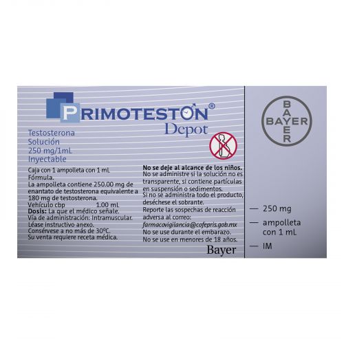 PRIMOTESTON DEPOT 250 - Testosterona 250 mg / 1 ampolleta de 1 ml / BAYER