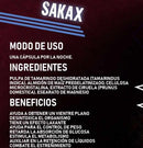 SAKAX - Anti-Estreñimiento y Desintoxicante (1 Frasco de 30 capsulas) / Ciruela / Tamarindo y más -