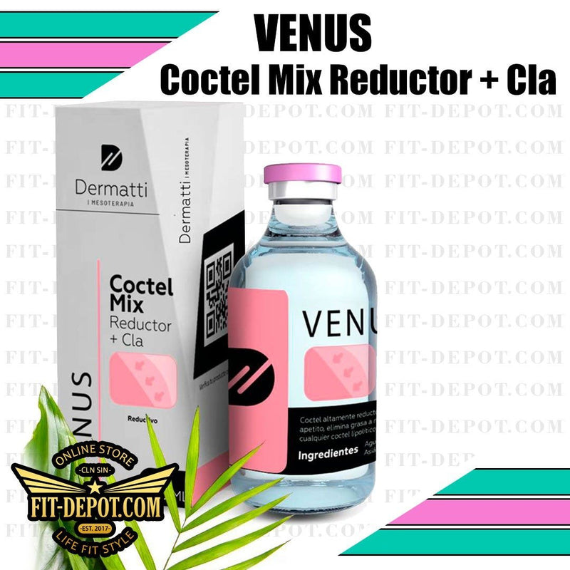 VENUS Coctel MixReductor / Disminuye ansiedad y apetito, elimina grasa | centella asiática, carnitina, ginko biloba, CLA |50 ml | Mesoterapia Dermatti - mesoterapia