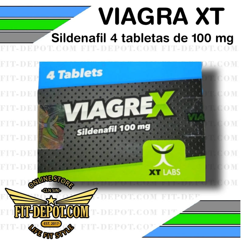 ViagreX de XT Labs 4 tabletas Sildenafil de 100 mg - farmaco