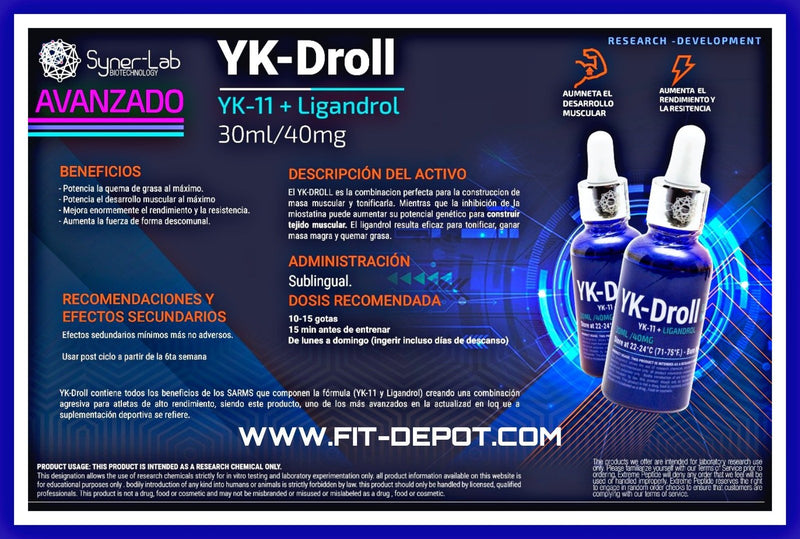 YK-Droll 40mg BLEND2 ( YK11 + LGD-4033 ) | SARMS SYNERLAB - SARM